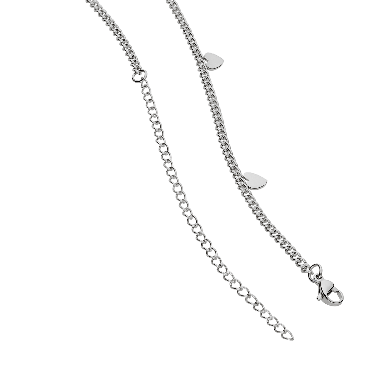 Stalen bodychain met hartjes