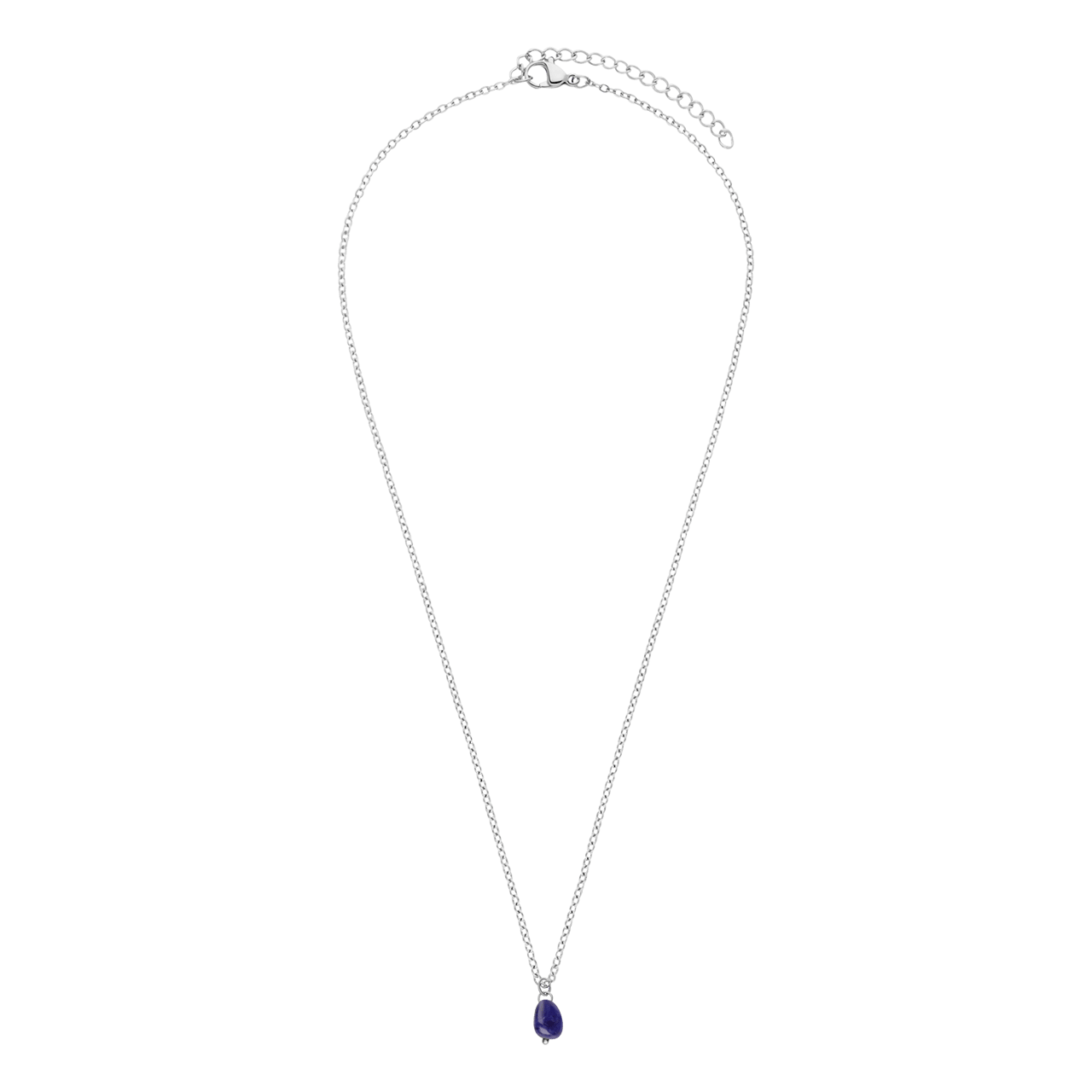 Stainless steel ketting met saffier voor dames