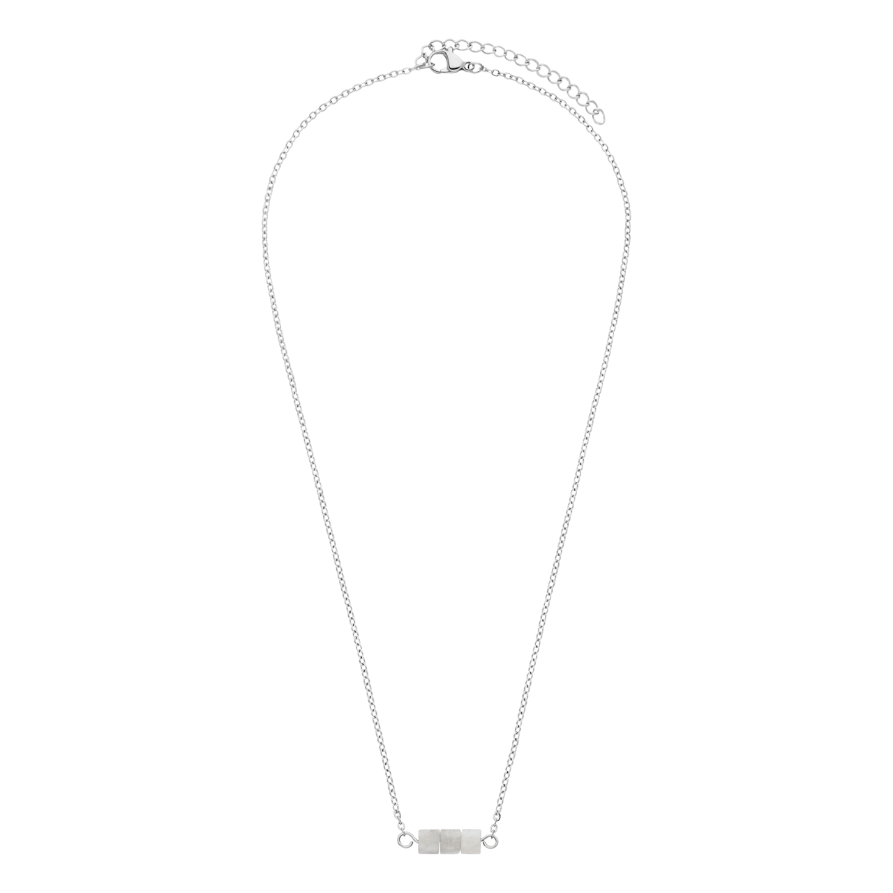 Stalen ketting met glitter steen voor dames
