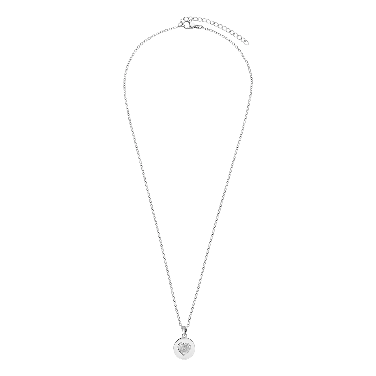 LivLiv stainless steel ketting met hart bewerkt voor dames