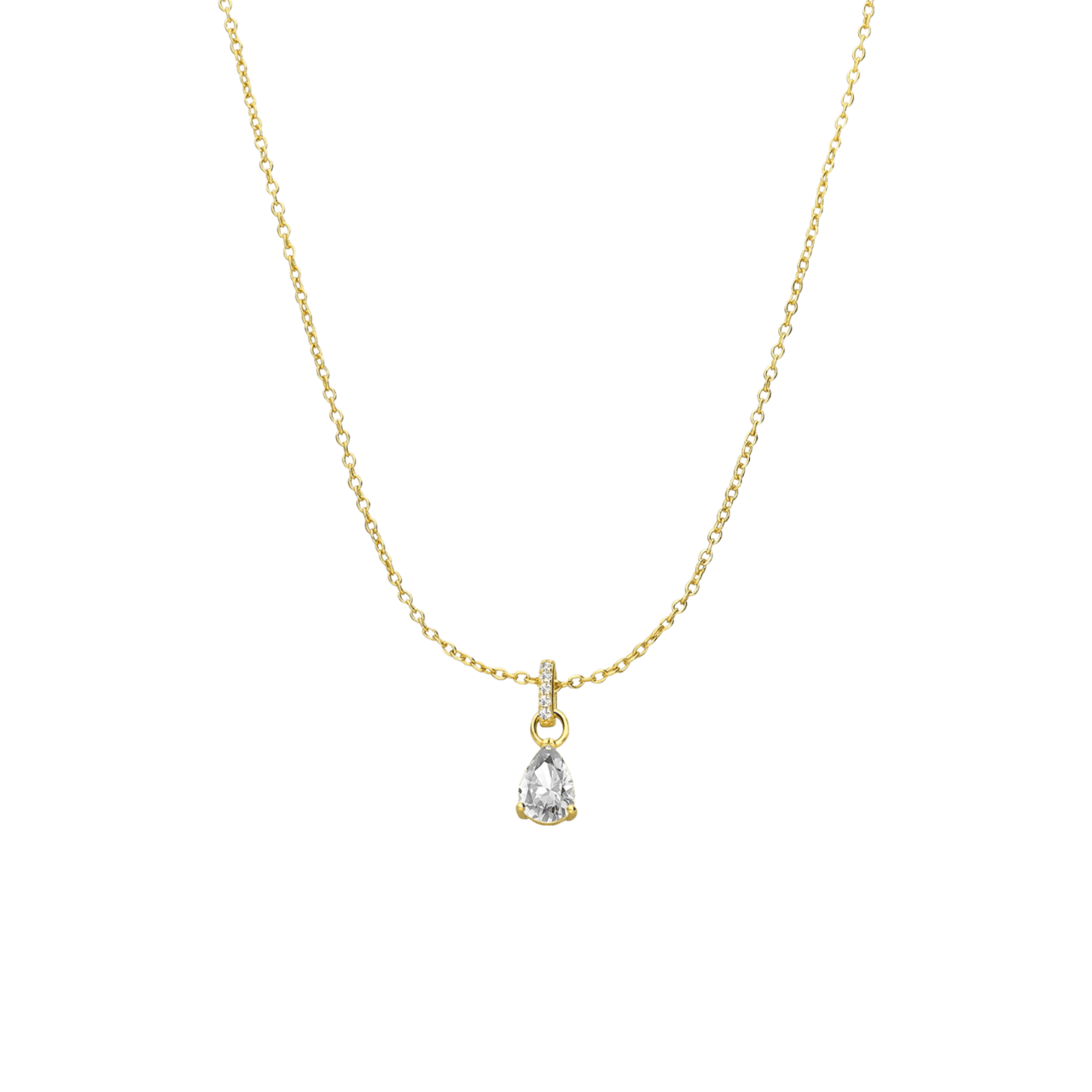 Zilveren goldplated sieradenset met zirkonia voor dames