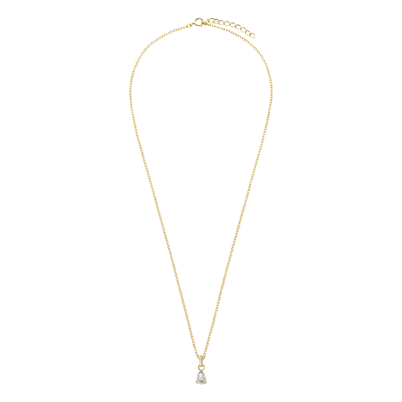 Zilveren goldplated sieradenset met zirkonia voor dames