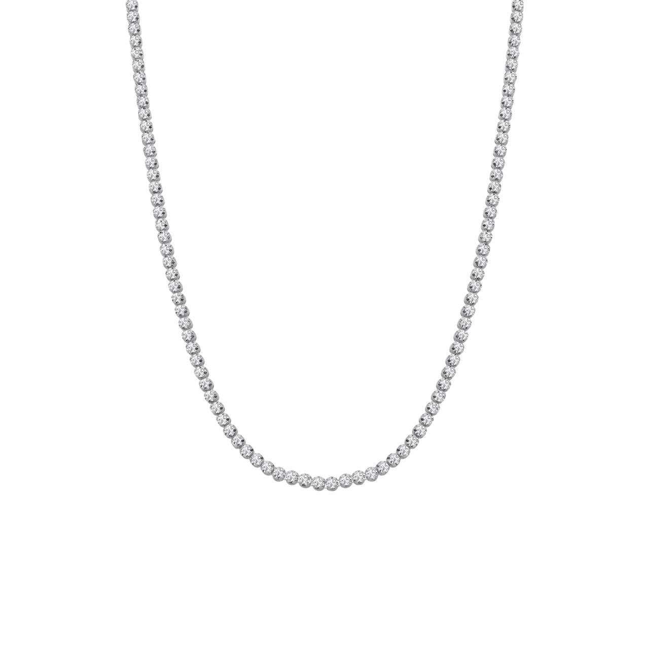 Zilveren set ketting en armband zirkonia