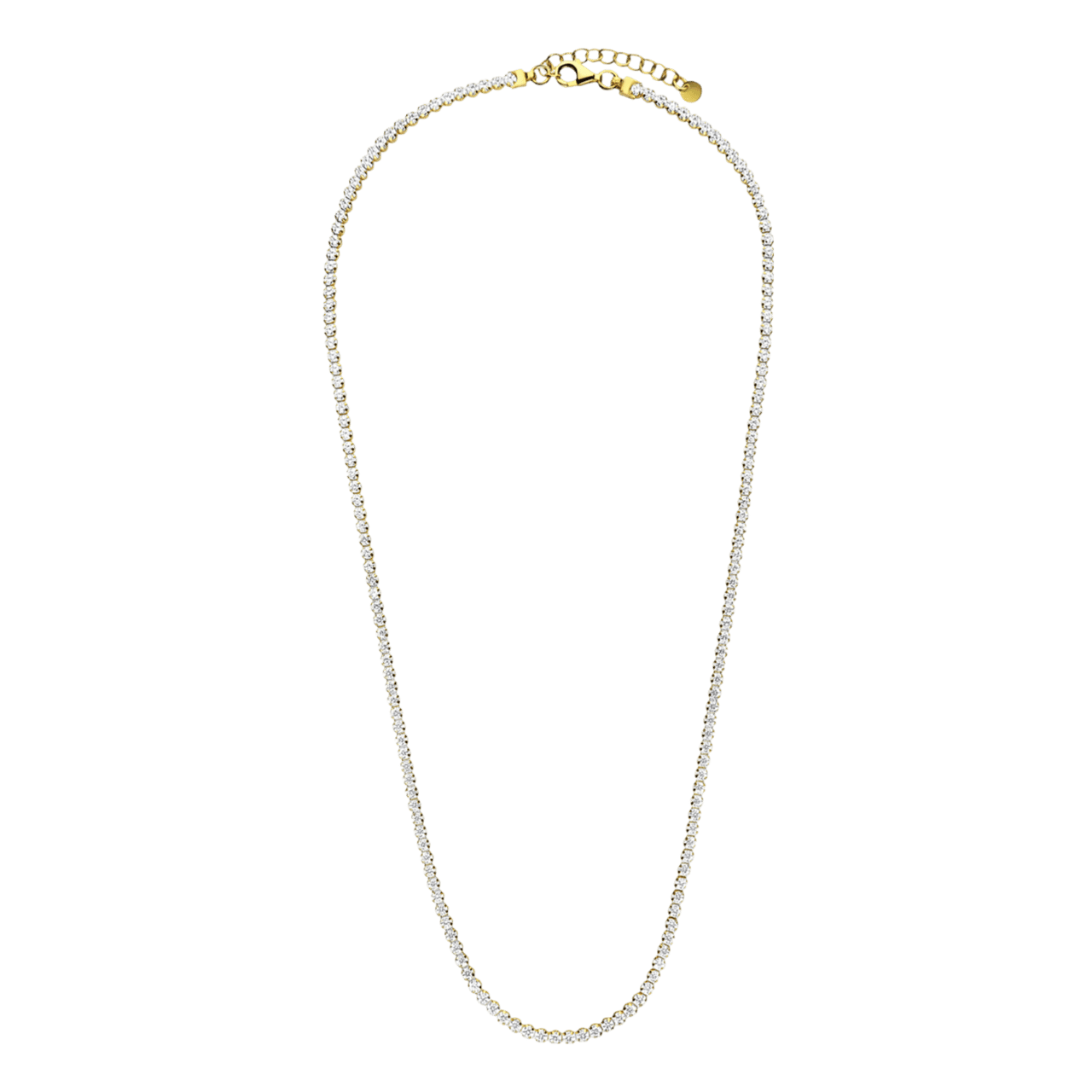Zilveren goldplated set ketting en armband zirkonia