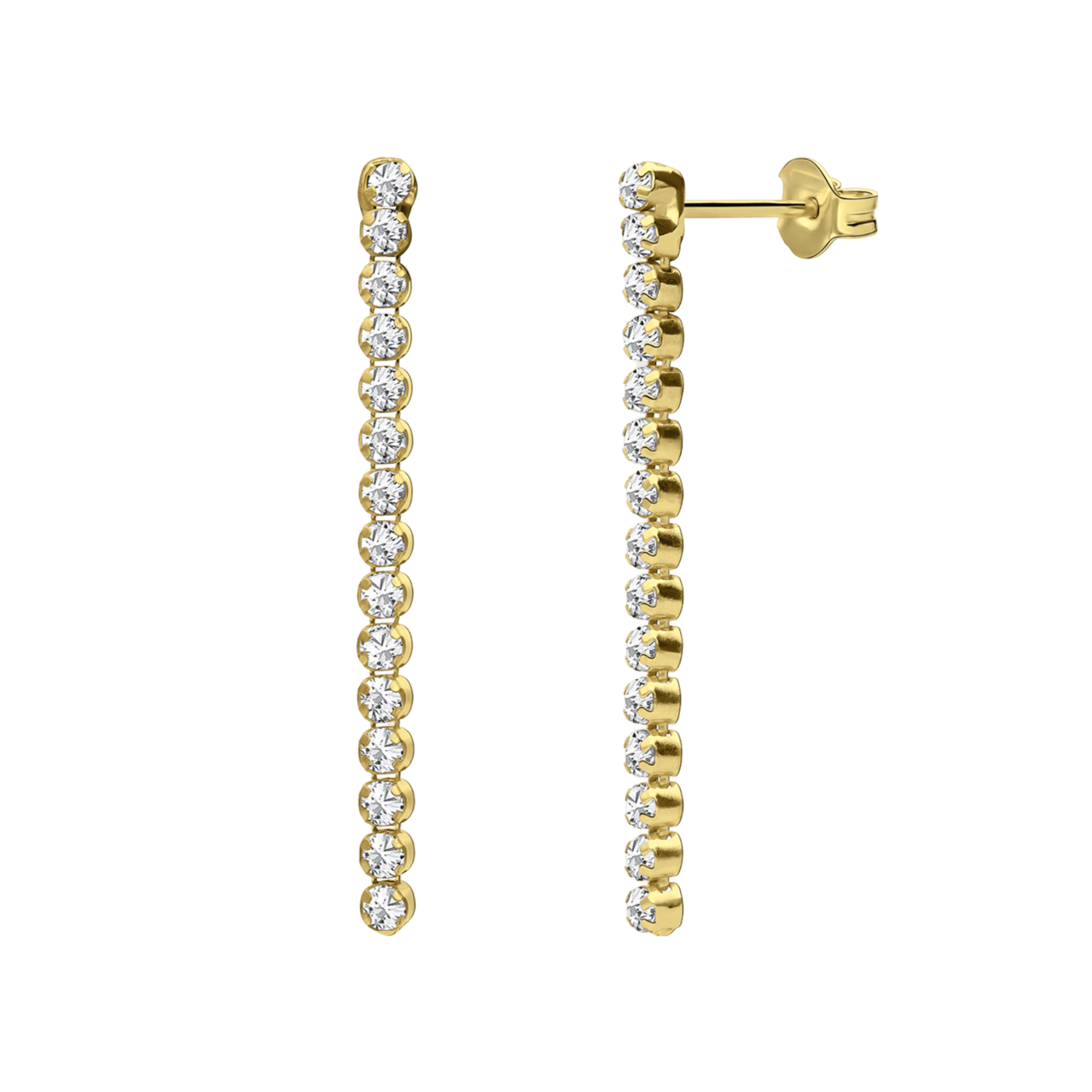 Zilveren goldplated sieradenset met zirkonia voor dames