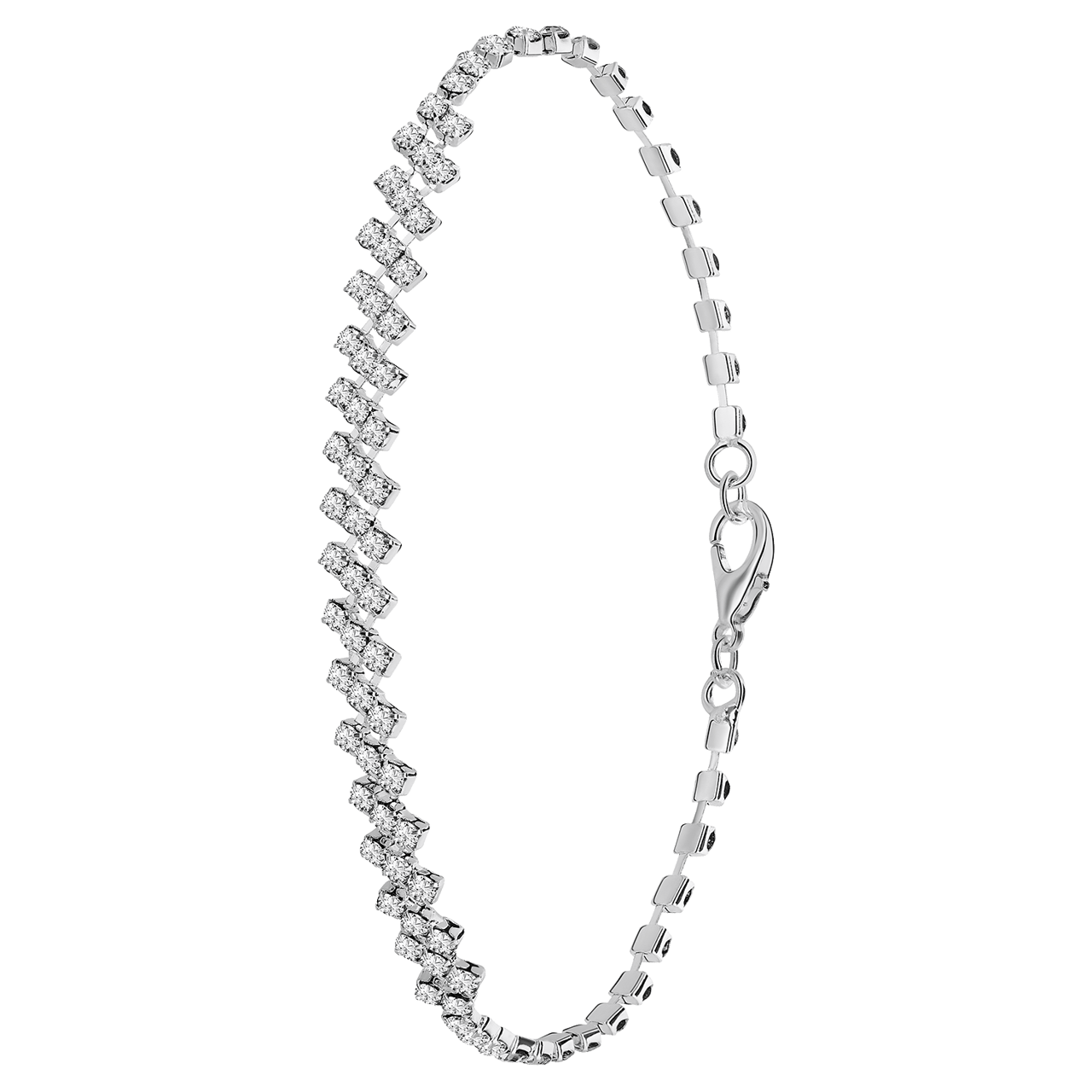 Zilverkleurige bijoux set met stras