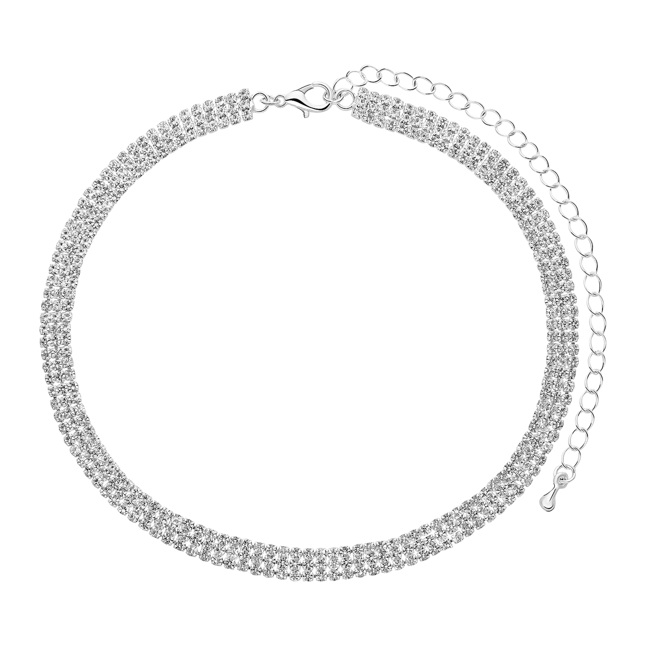 Zilverkleurige bijoux met stras