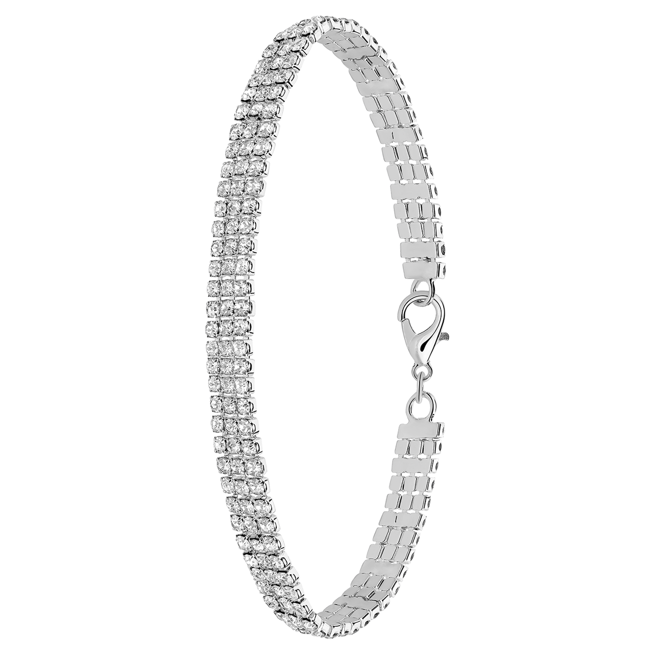 Zilverkleurige bijoux met stras