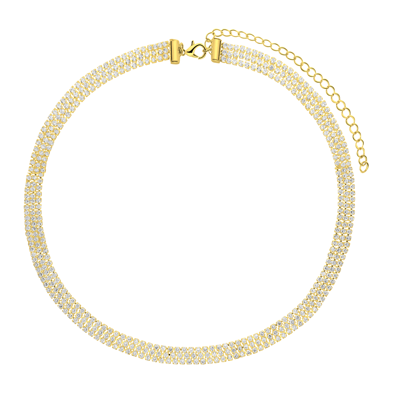 Goudkleurige bijoux set met ketting en oorbellen