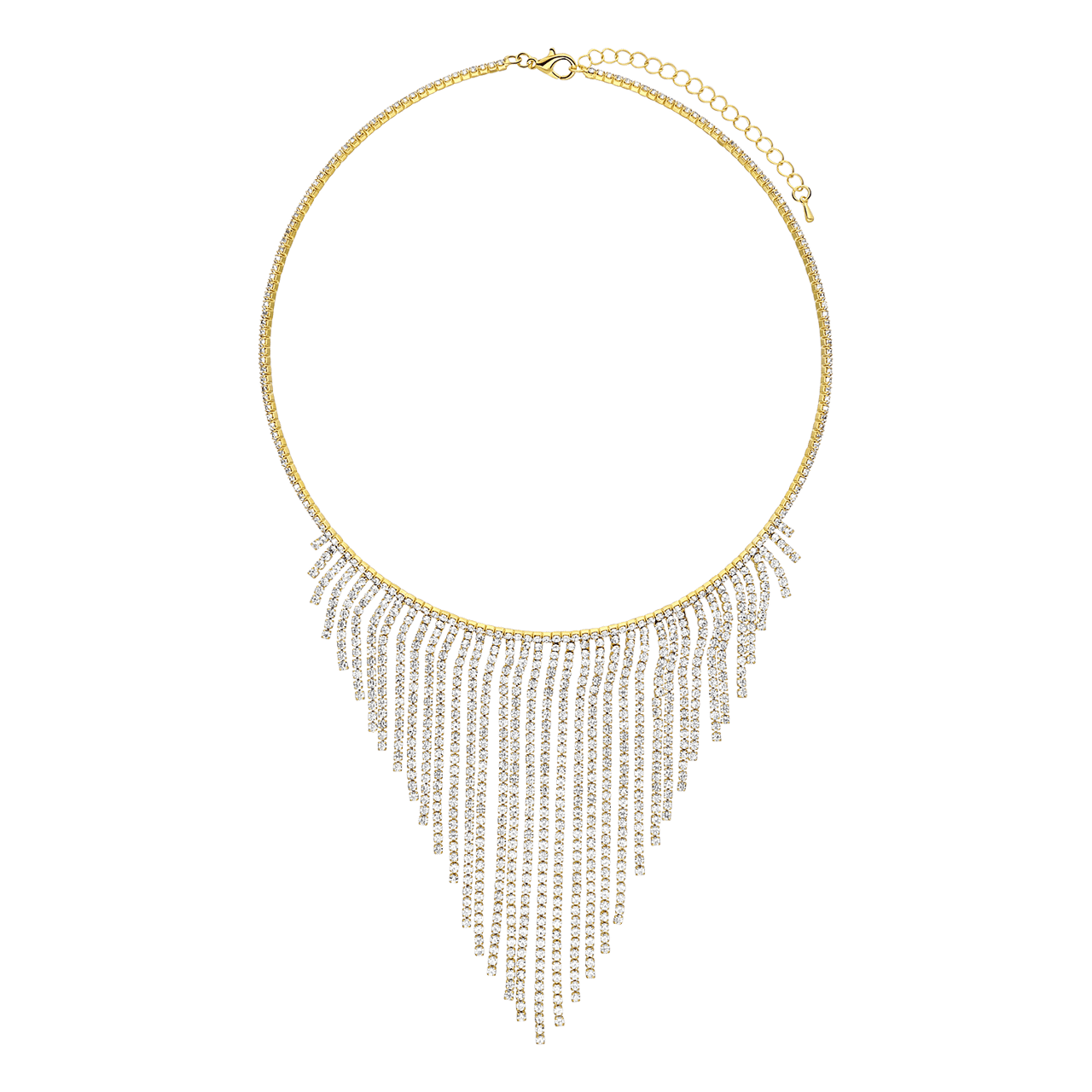 Goudkleurige bijoux set ketting met oorbellen