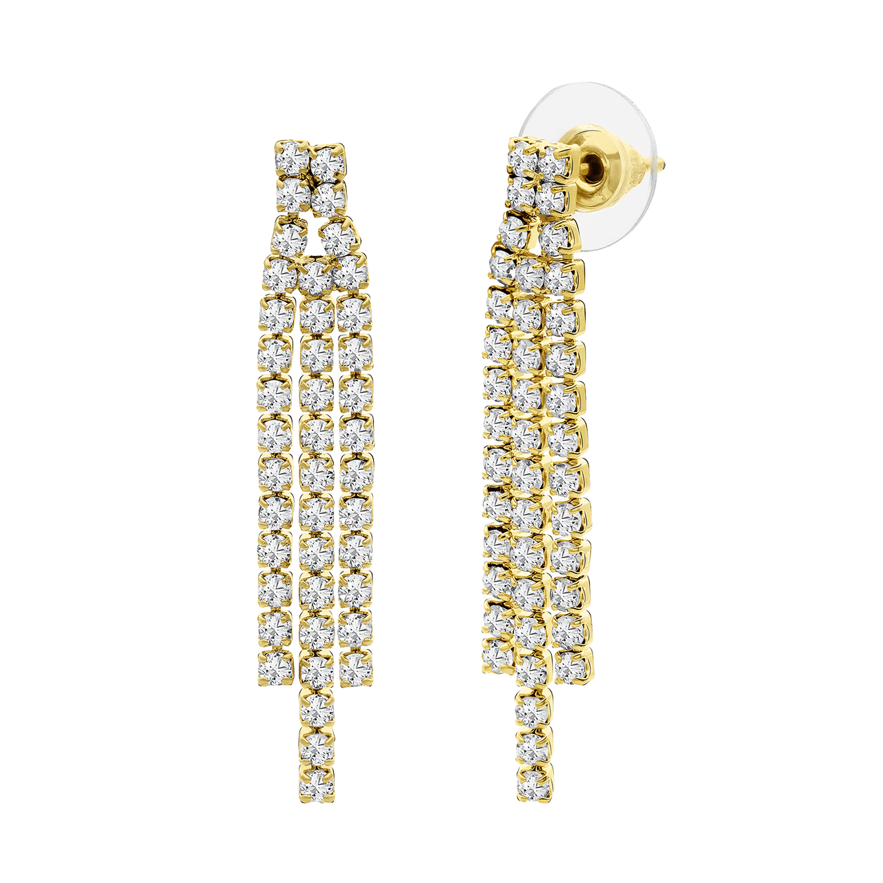 Goudkleurige bijoux set ketting met oorbellen