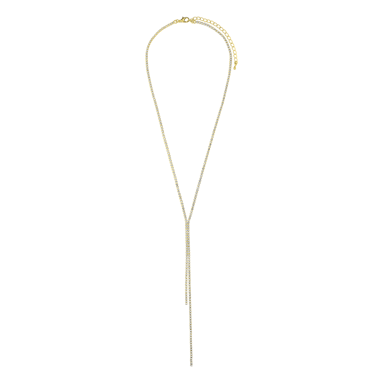 Goudkleurige bijoux set met ketting en armband strass