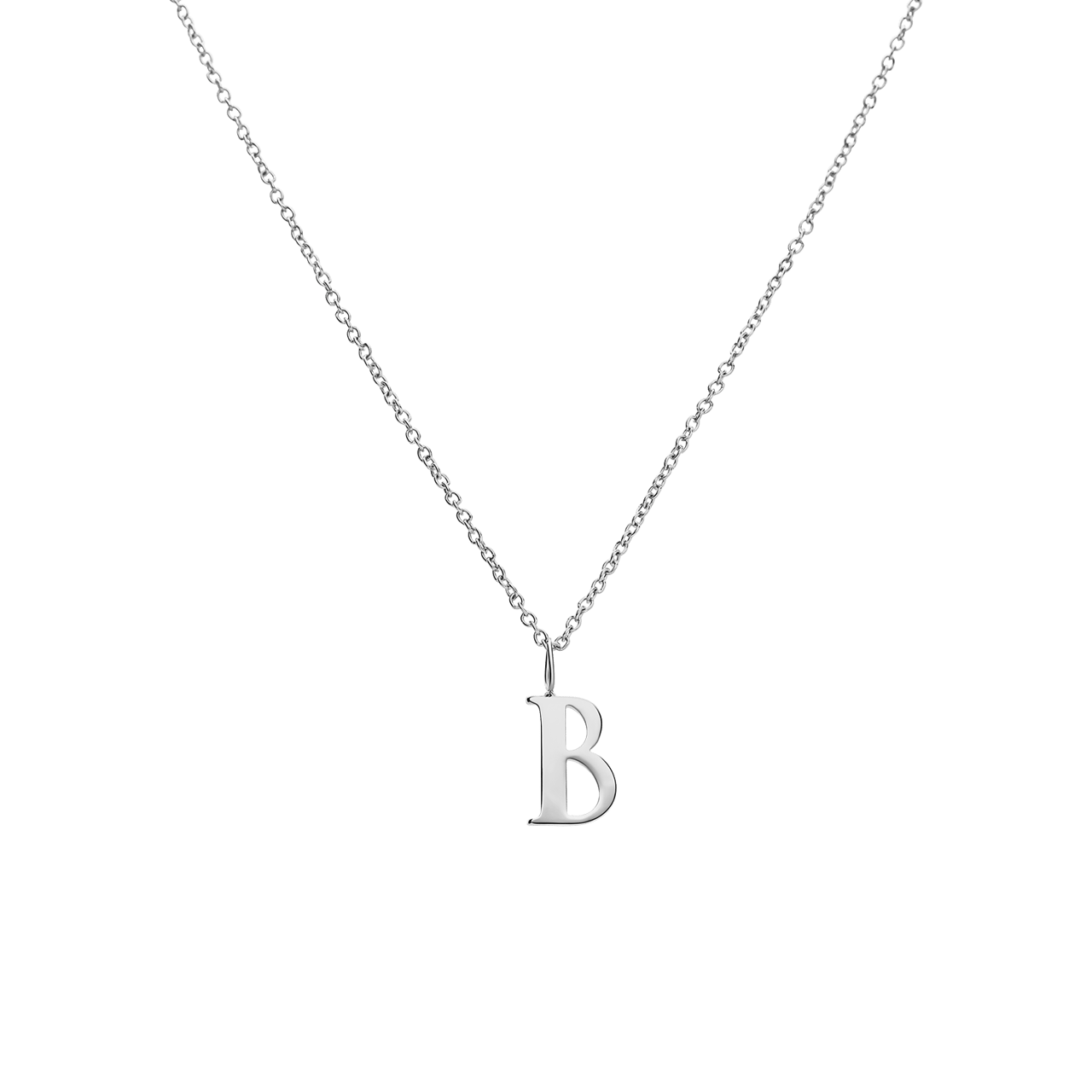 Stainless steel ketting letter B