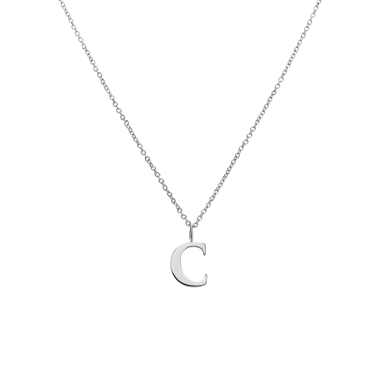Stainless steel ketting letter C