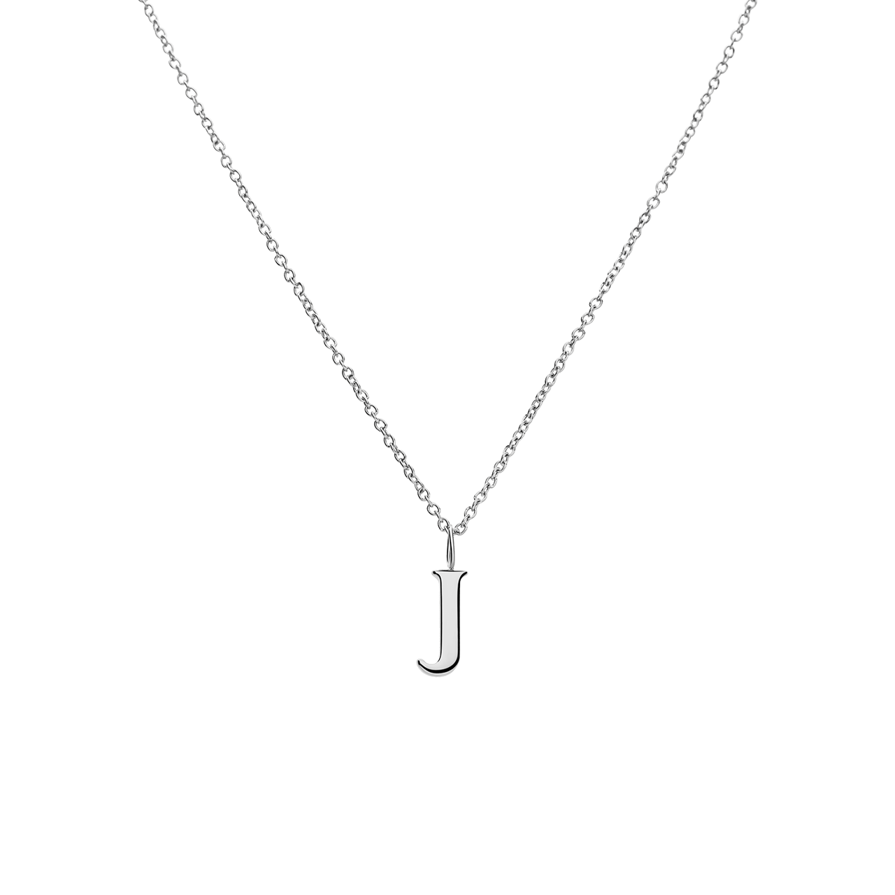 Stainless steel ketting letter J