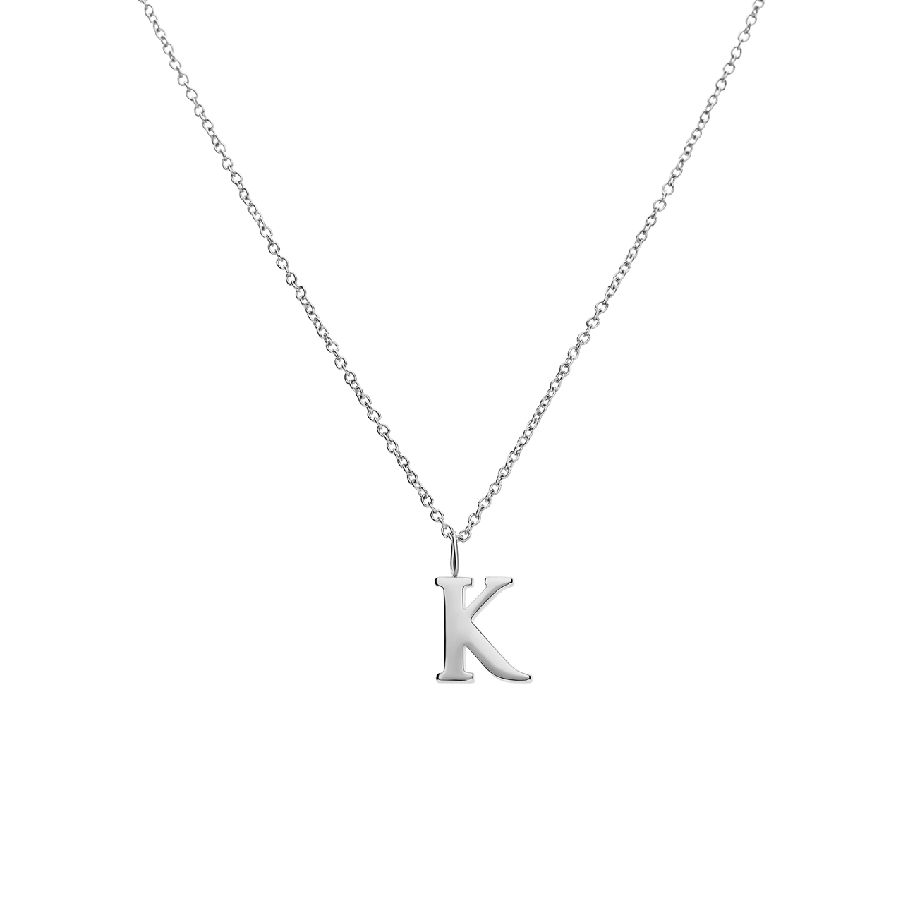 Stainless steel ketting letter K