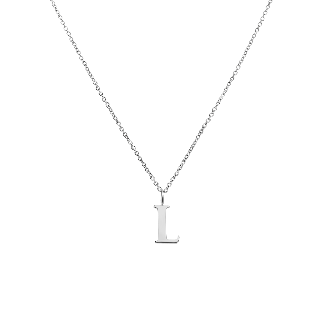 Stainless steel ketting letter L
