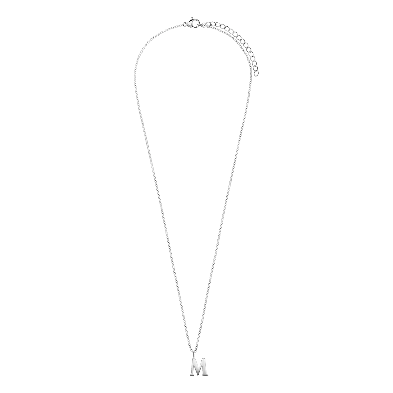 Stainless steel ketting letter M