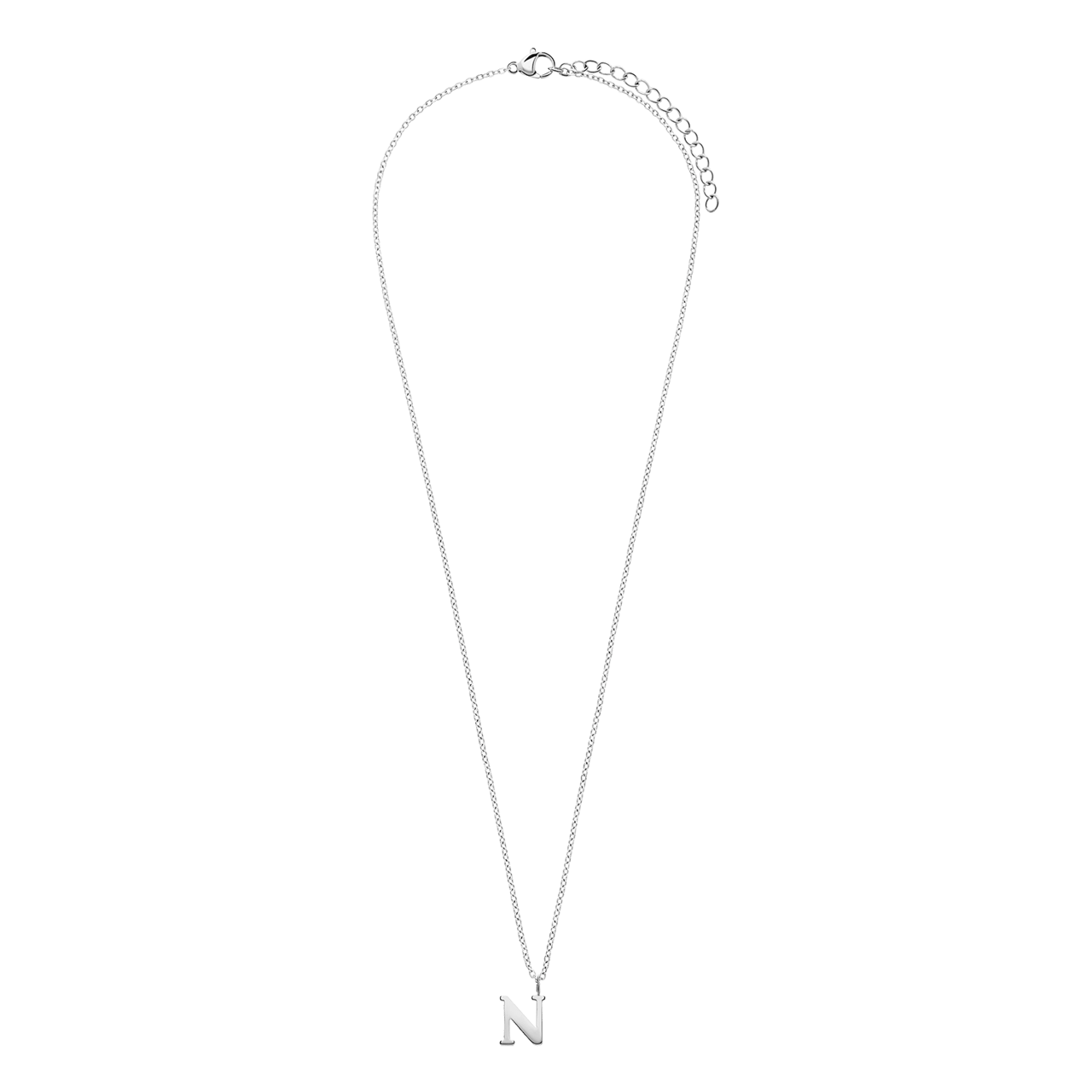Stainless steel ketting letter N