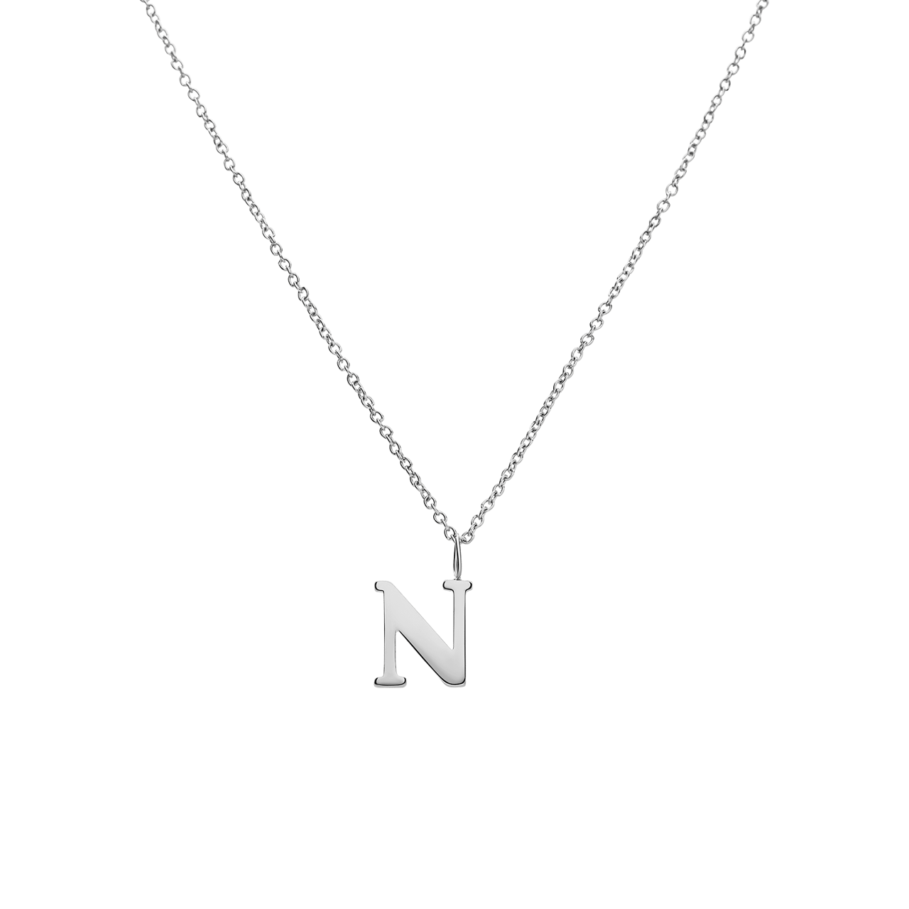 Stainless steel ketting letter N