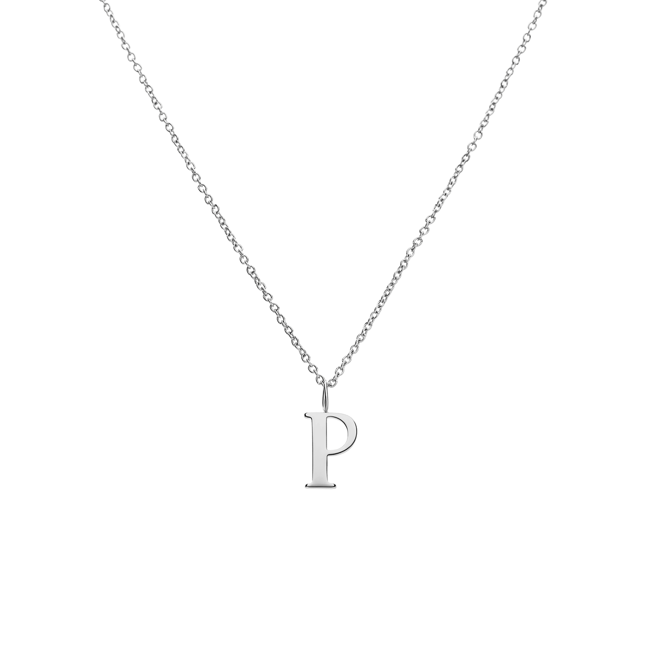 Stainless steel ketting letter P