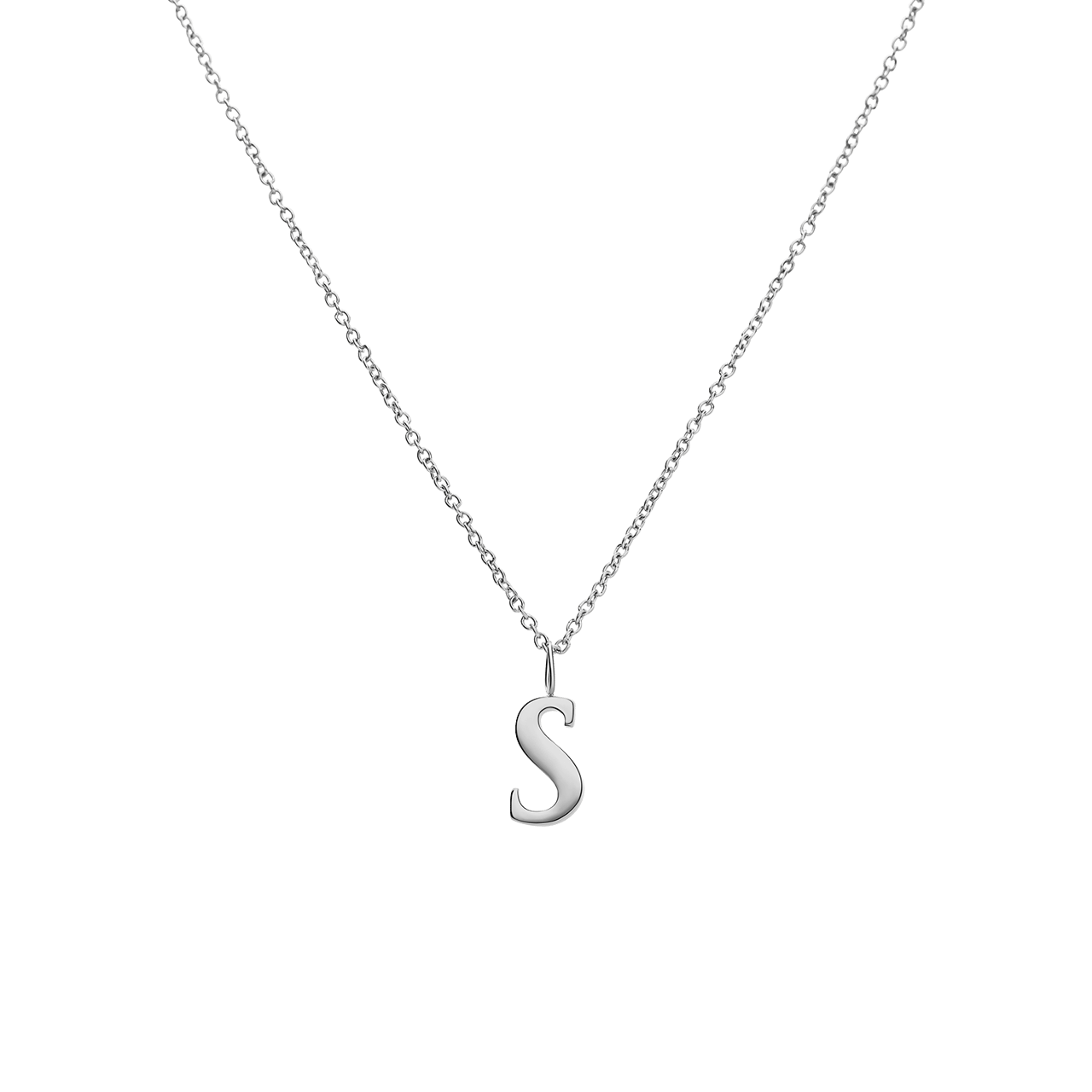 Stainless steel ketting letter S