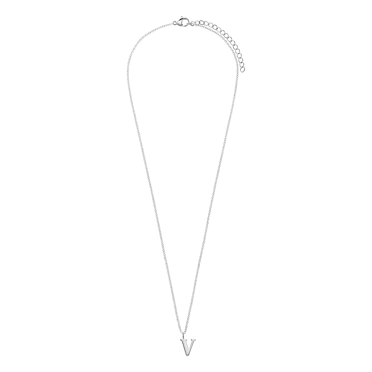 Stainless steel ketting letter V