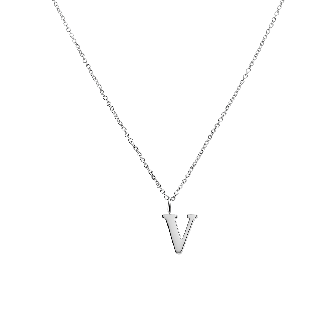 Stainless steel ketting letter V