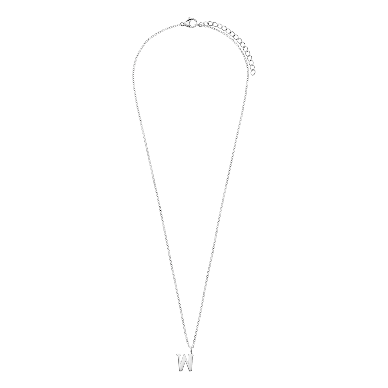 Stainless steel ketting letter W