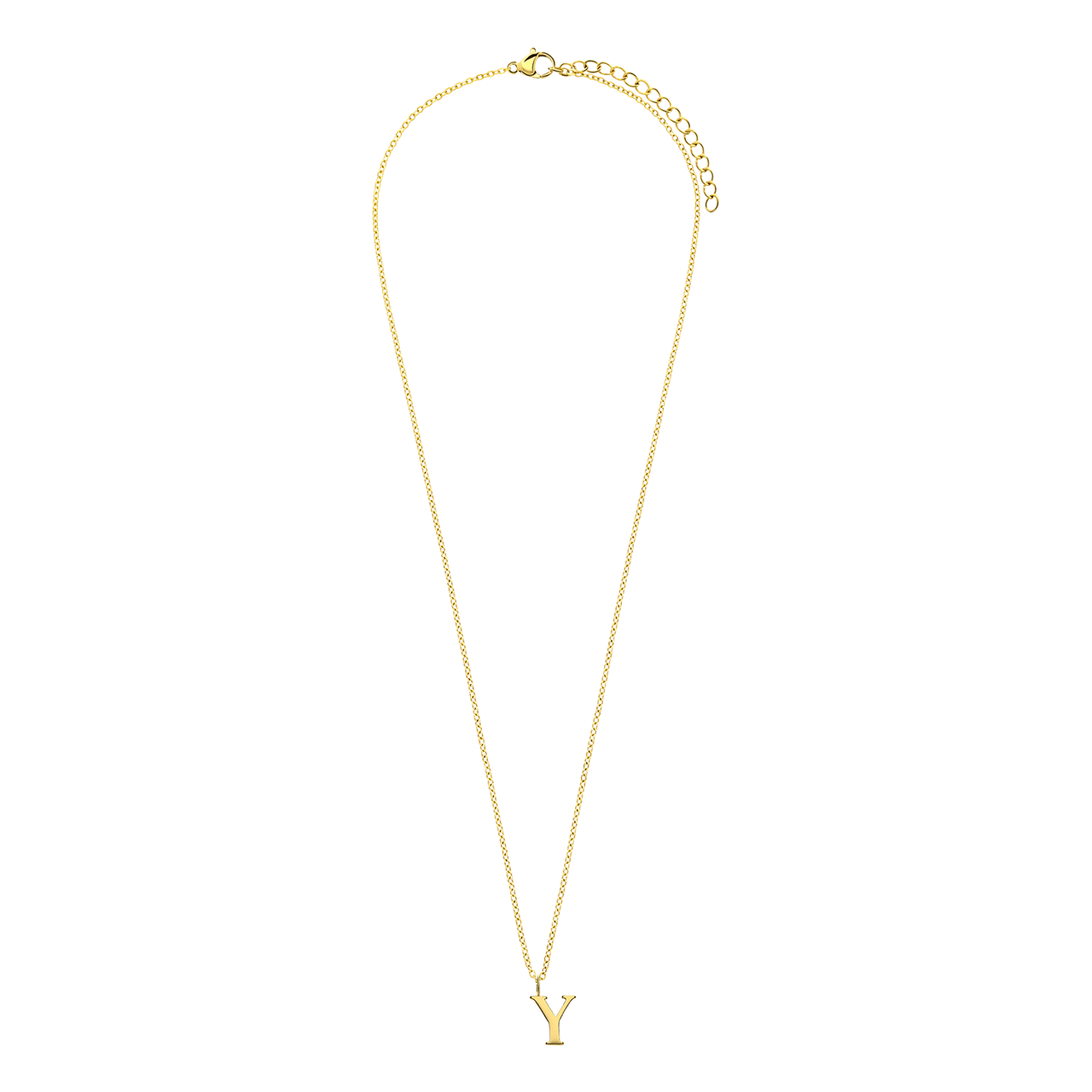 Stalen goldplated ketting letter Y