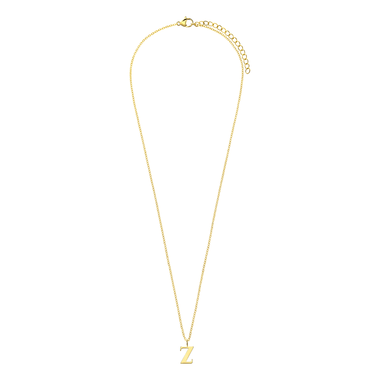 Stalen goldplated ketting letter Z