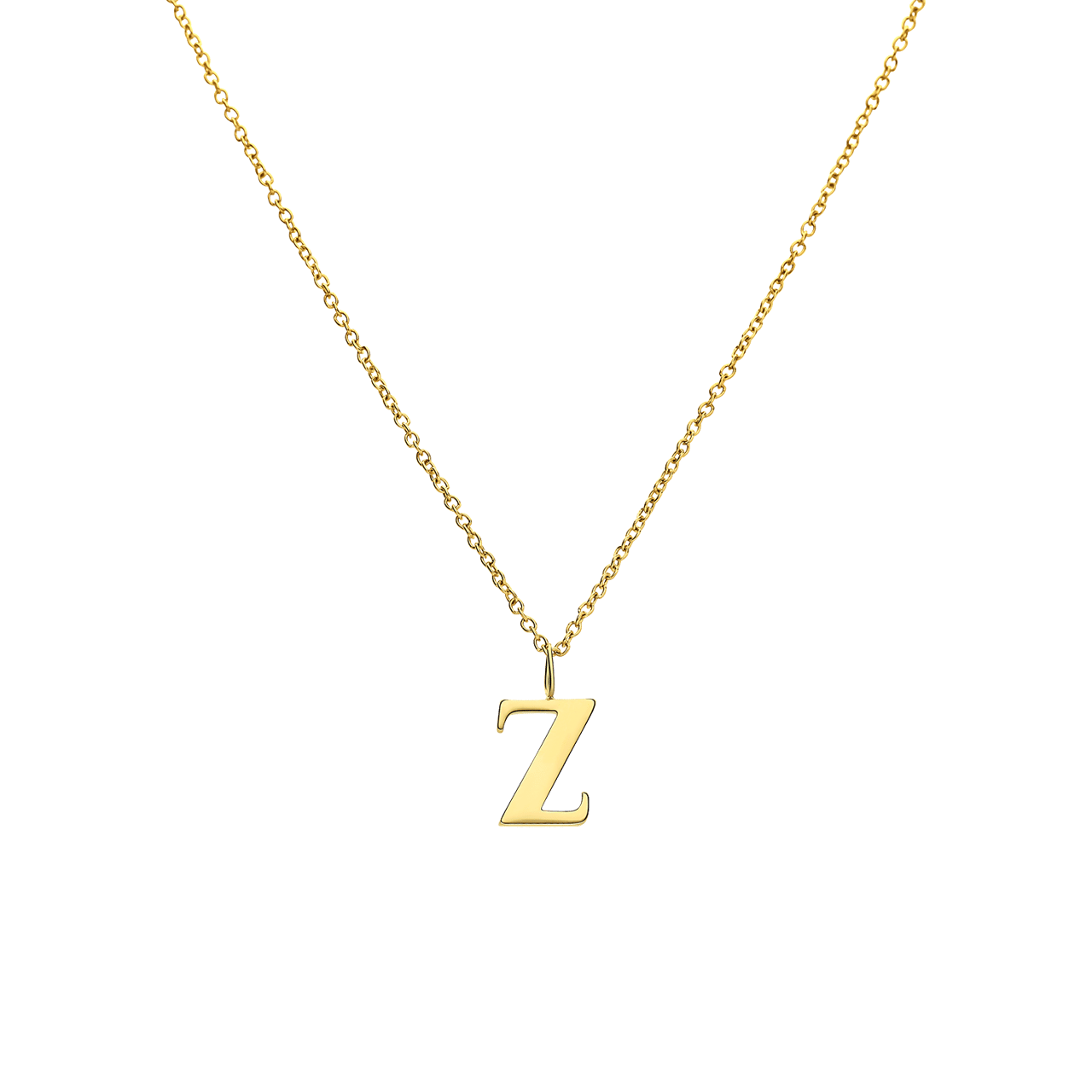 Stainless steel goldplated ketting met letterhanger Z voor dames