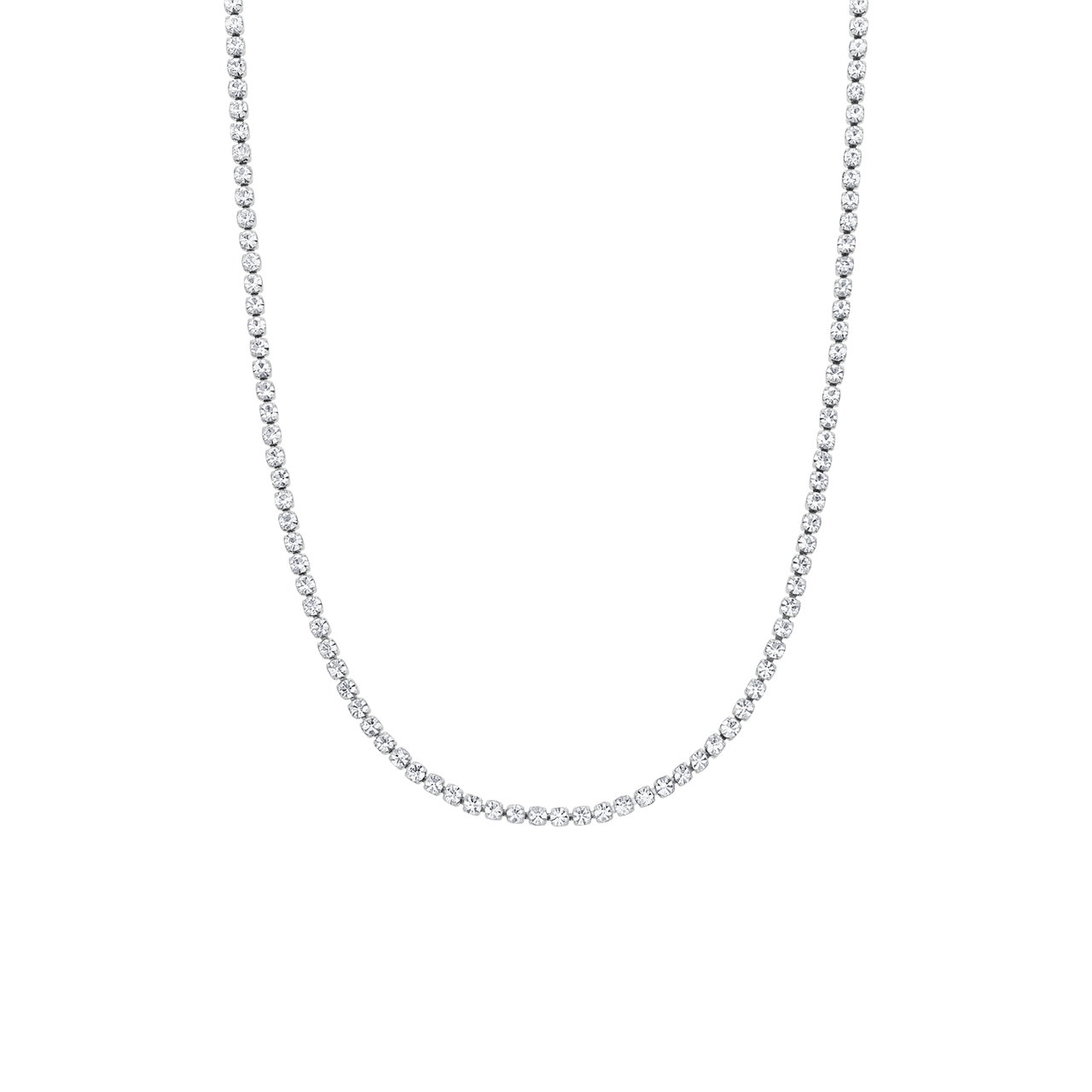 Tenniskette aus Edelstahl mit Strassbesatz