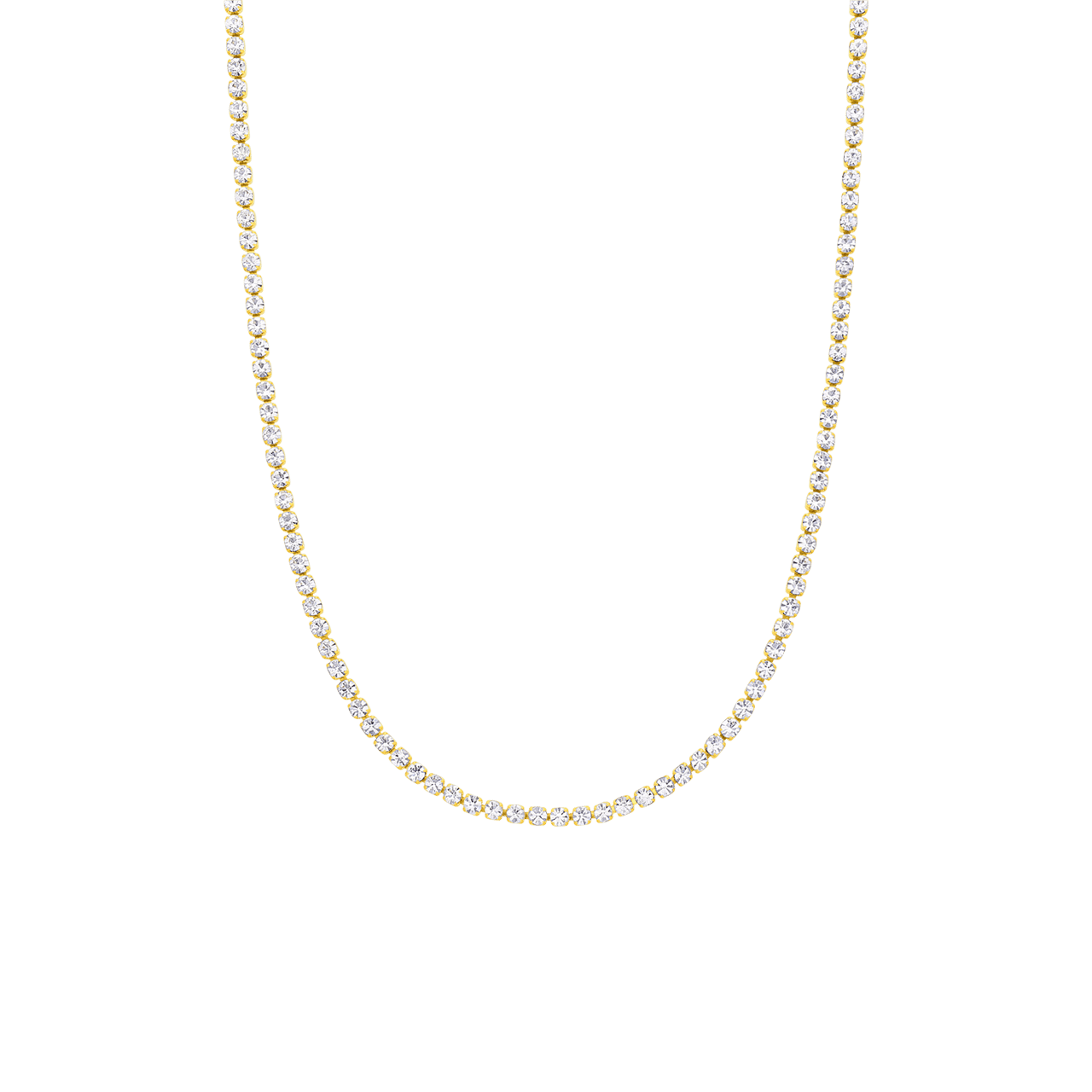 Stalen goldplated tennisketting met zirkonia voor dames