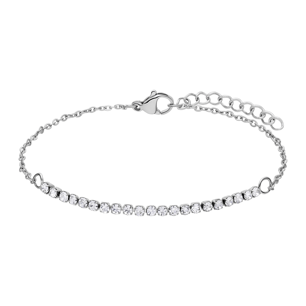 Tennisarmband aus Edelstahl mit Strassbesatz