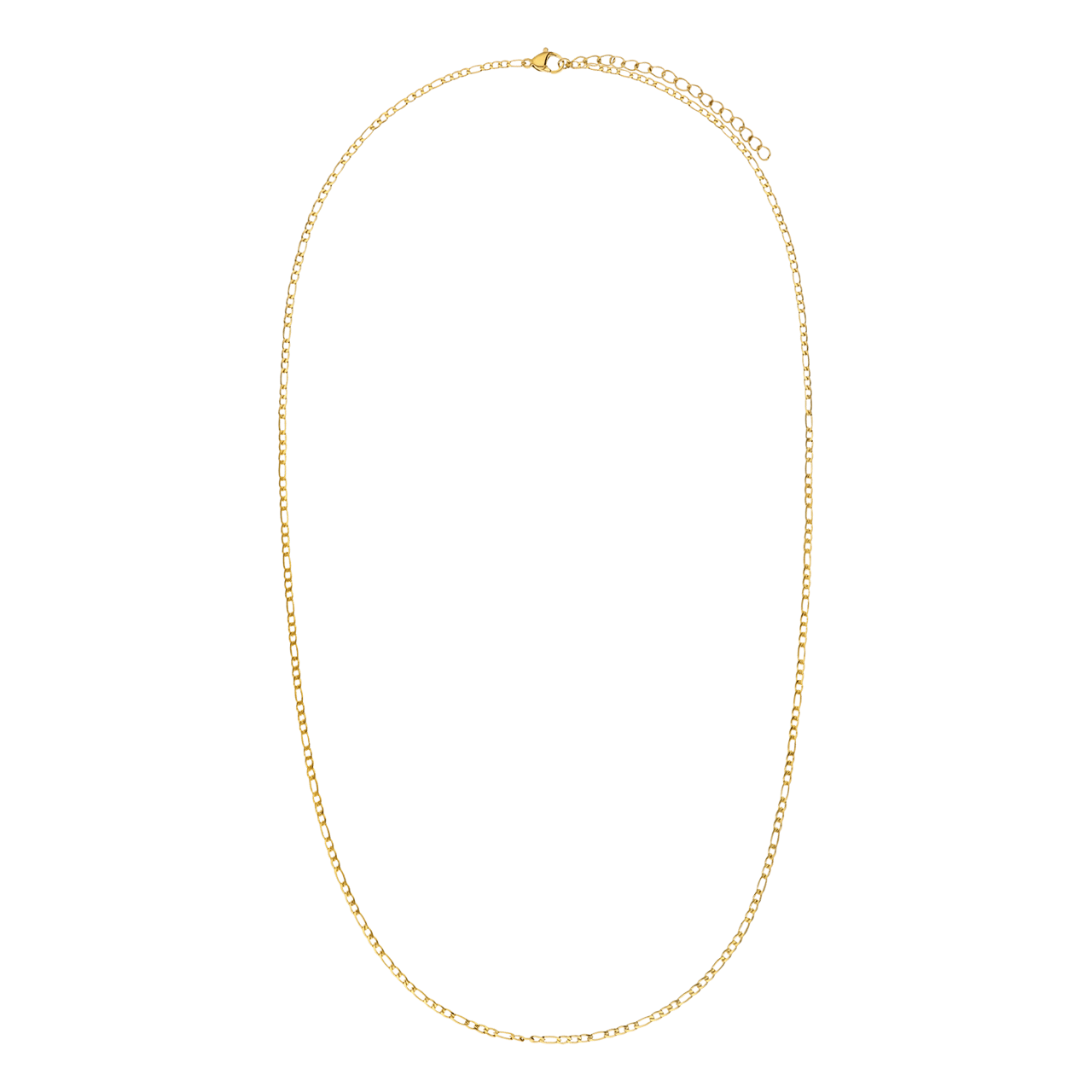 Stalen goldplated ketting figaro 2mm