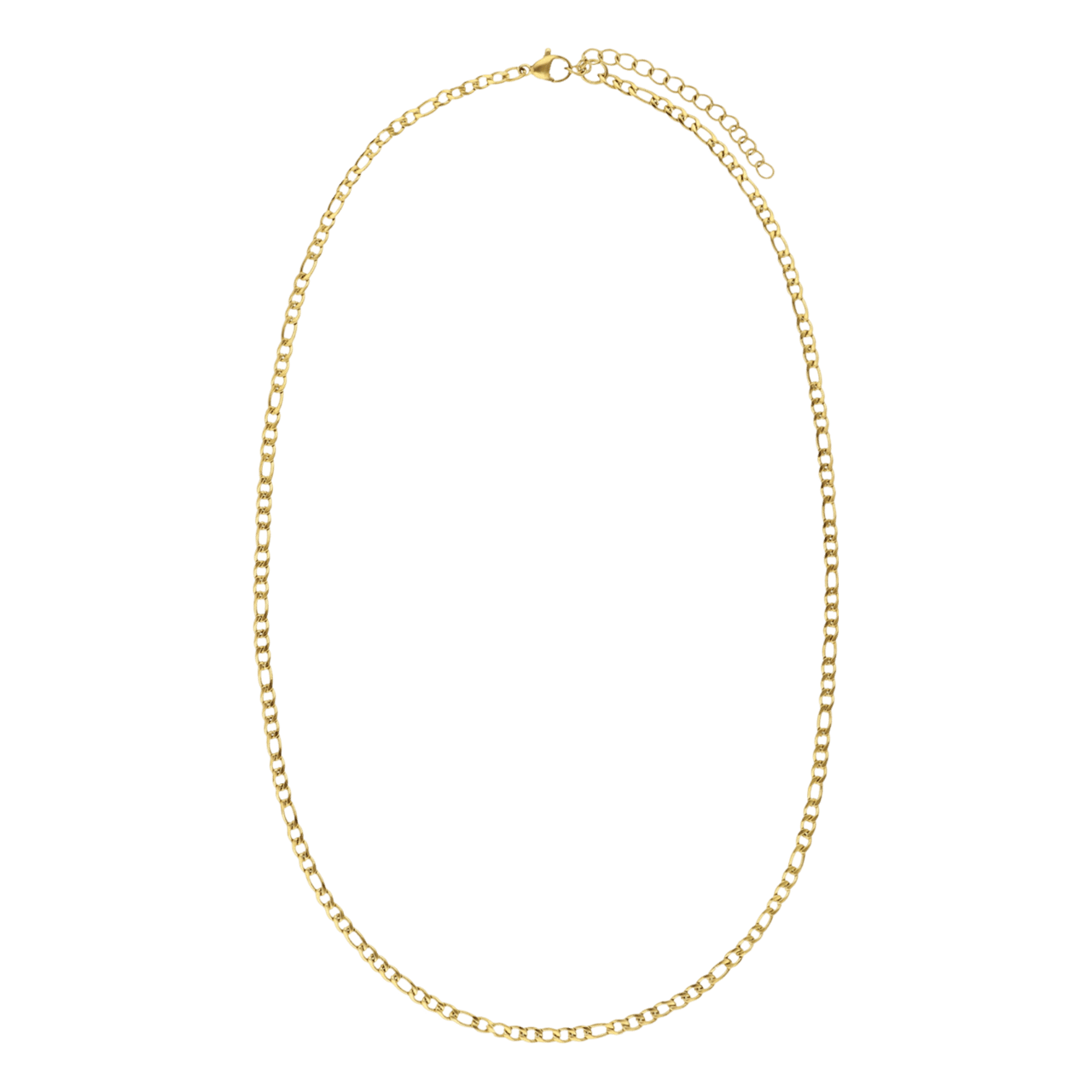 Stainless steel goldplated figaro ketting unisex 4mm breed