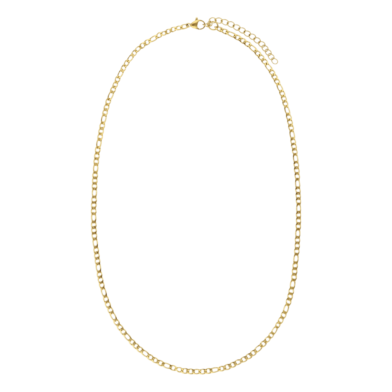 Stalen goldplated ketting figaro 4mm