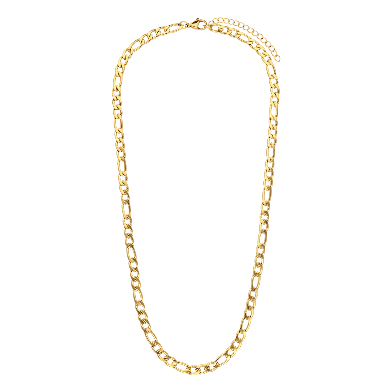 Halskette aus Edelstahl, vergoldet, mit Figaroglied, 5 mm