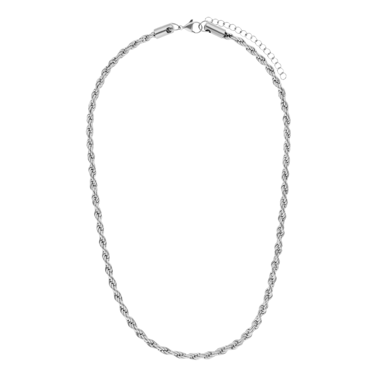 Halskette mit Kordelglied aus Edelstahl, 4 mm