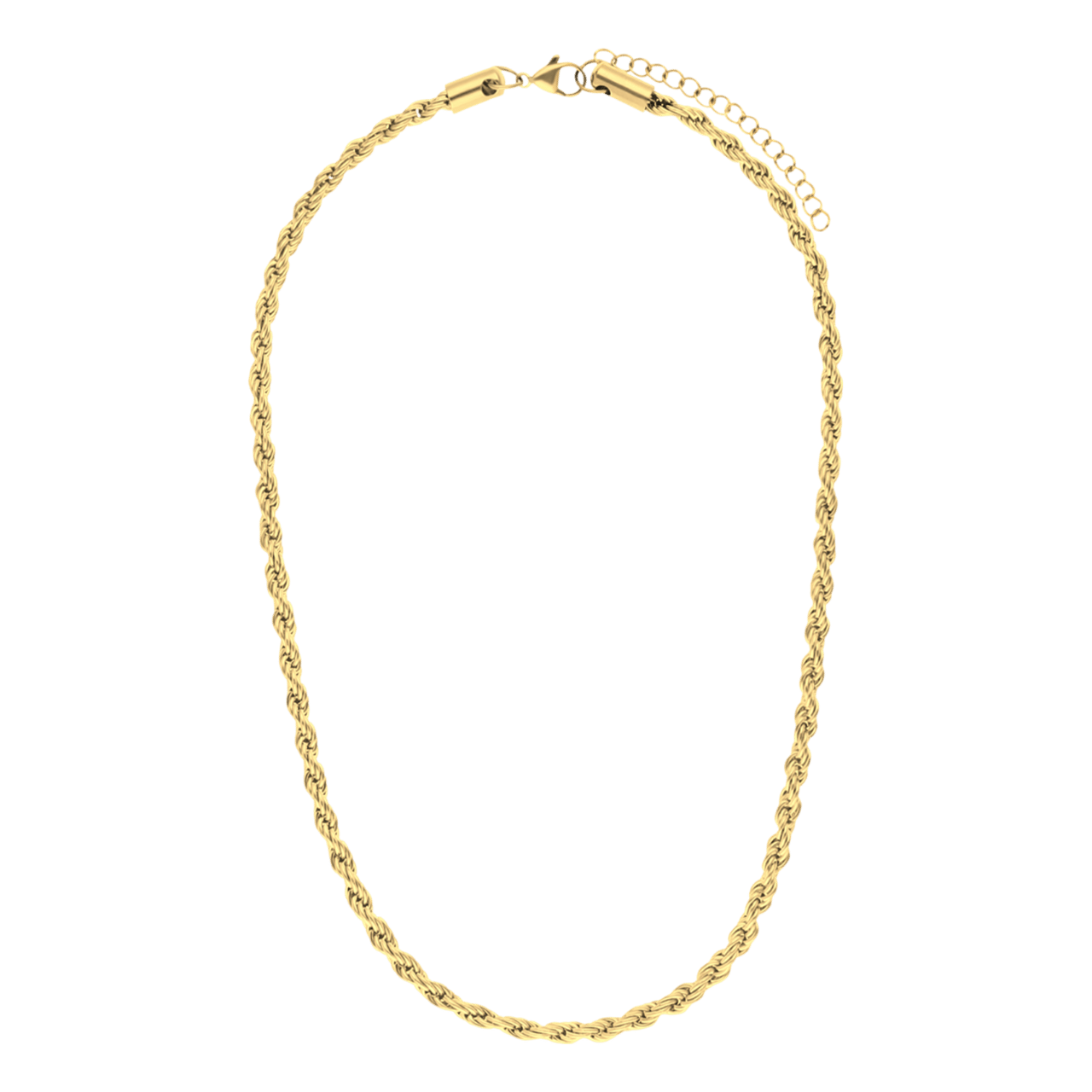 Stainless steel goldplated schakelketting 4mm voor dames