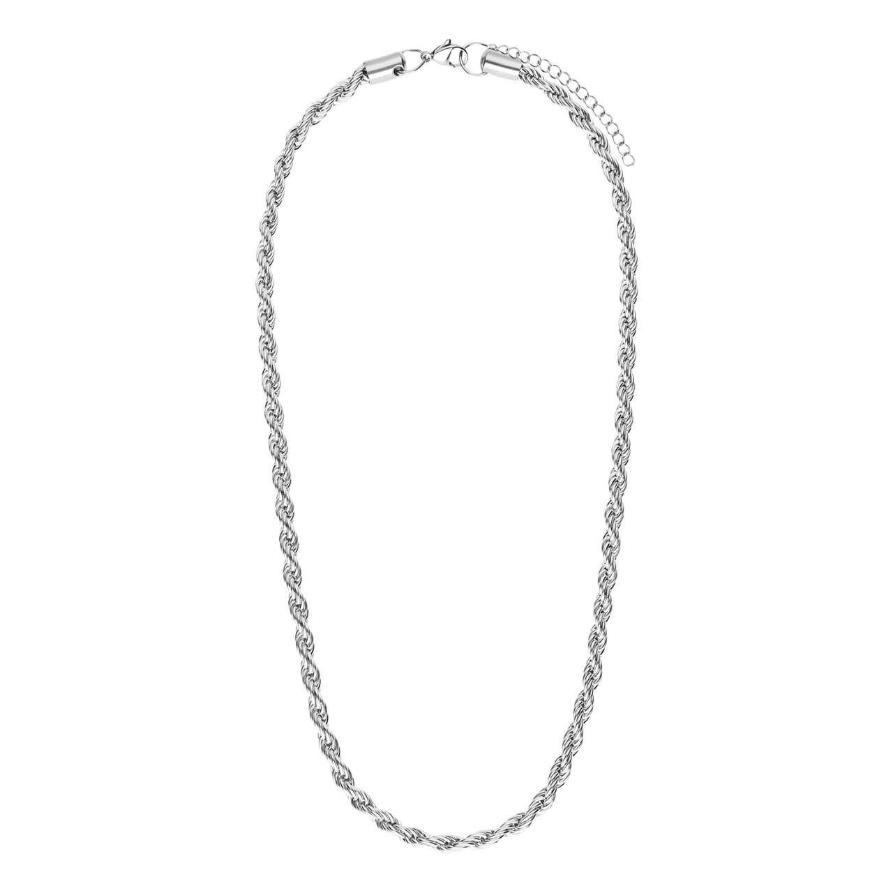 Halskette mit Kordelglied aus Edelstahl, 5 mm