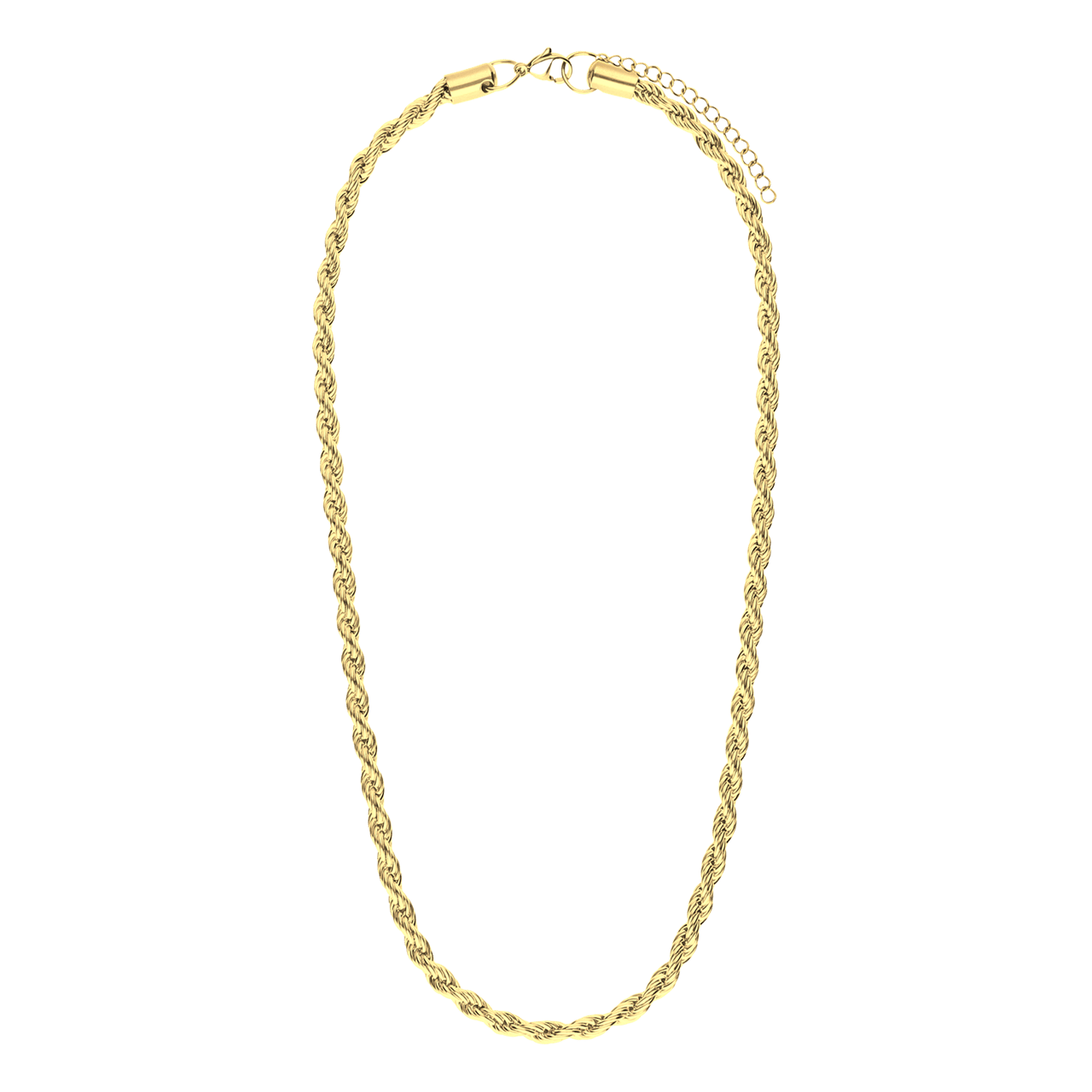 Halskette aus Edelstahl, vergoldet, mit Kordelglied, 5 mm