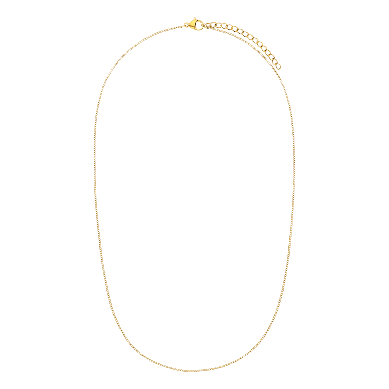 Stalen goldplated ketting gourmet 1mm