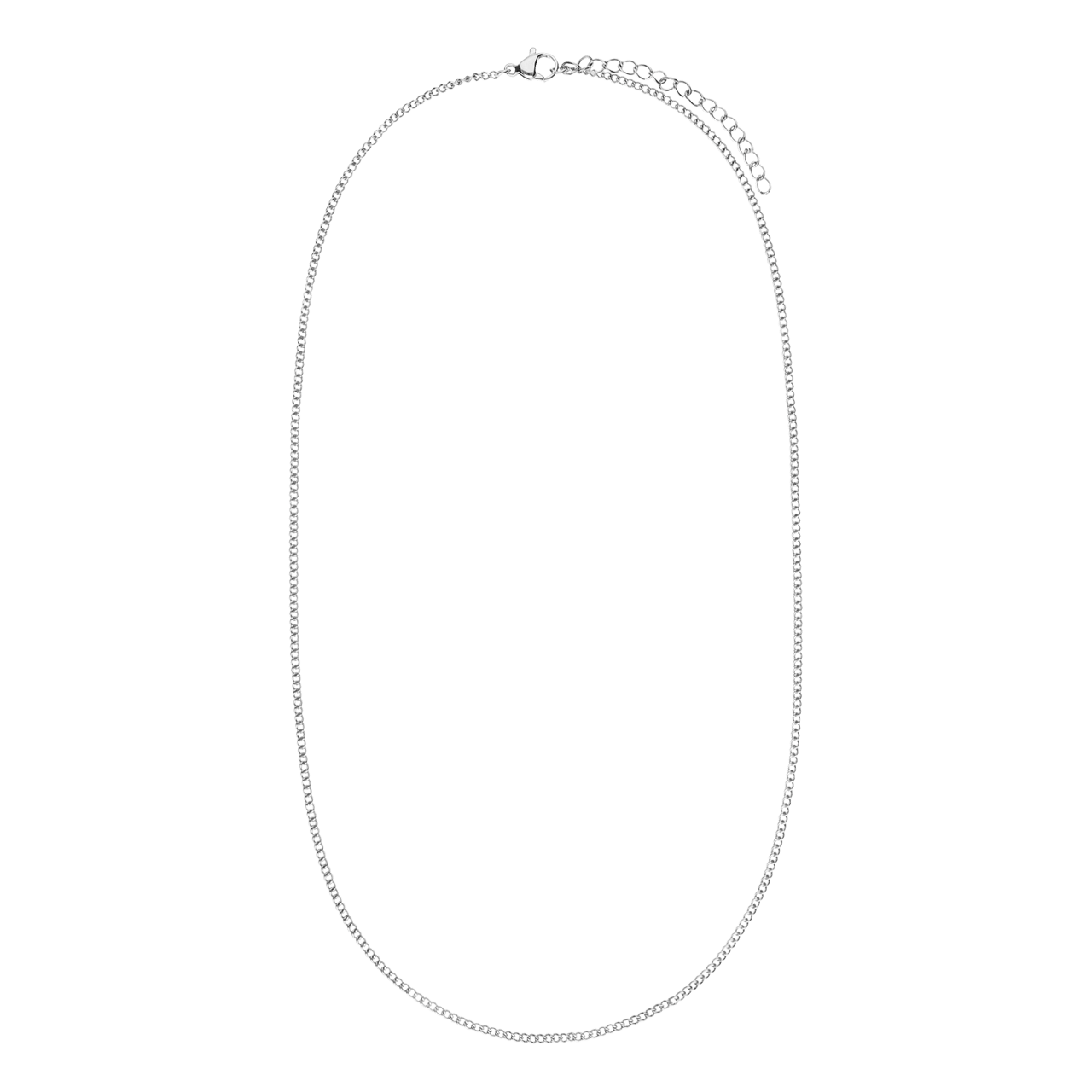 Halskette mit Gourmetglied aus Edelstahl, 2 mm