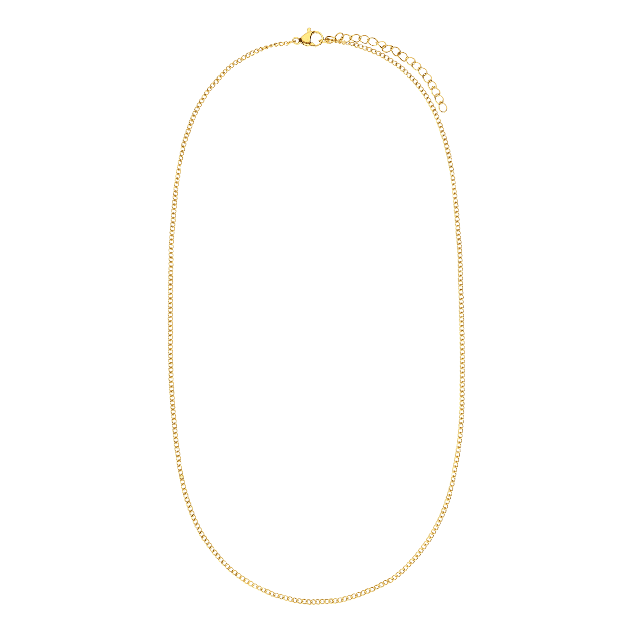 Halskette aus Edelstahl, vergoldet, mit Gourmetglied, 2 mm