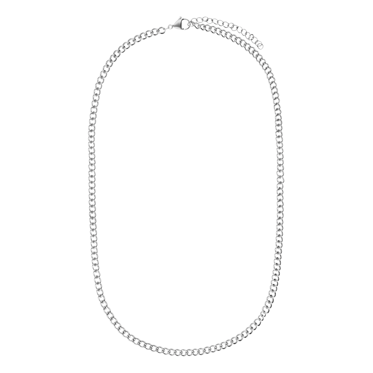 Halskette mit Gourmetglied aus Edelstahl, 4 mm