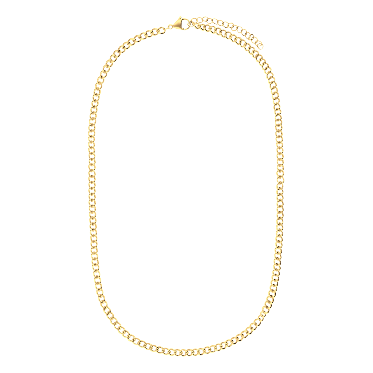 Stainless steel goldplated schakelketting 4mm voor dames