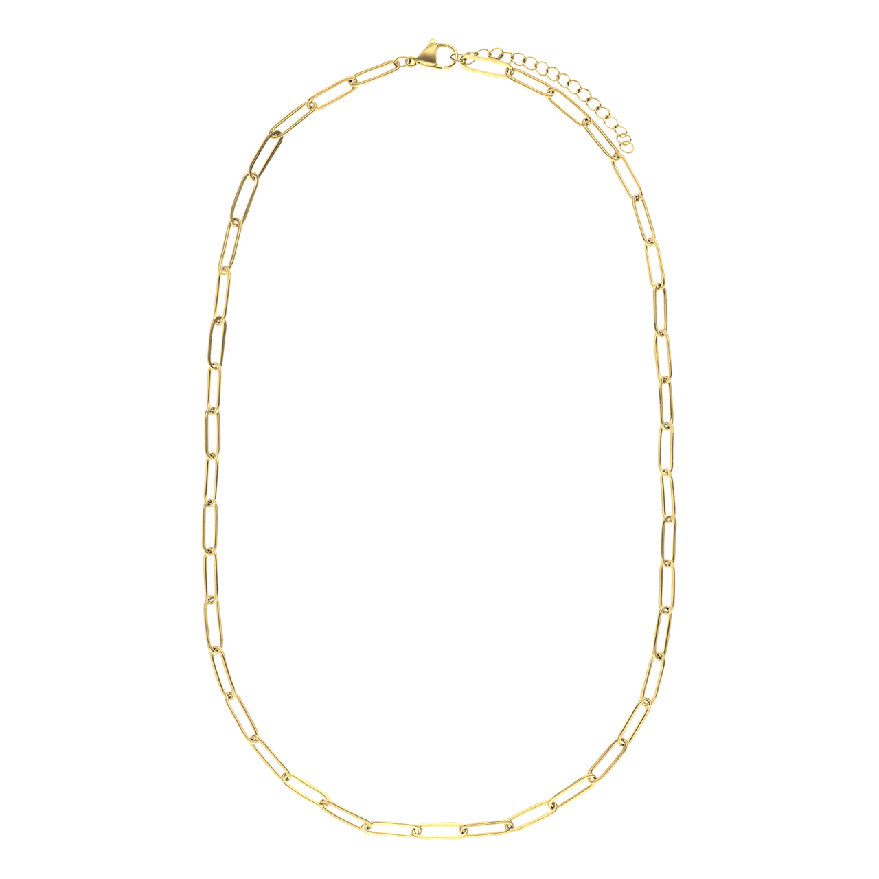Halskette aus Edelstahl, vergoldet, mit Closed forever-Glied, 4 mm
