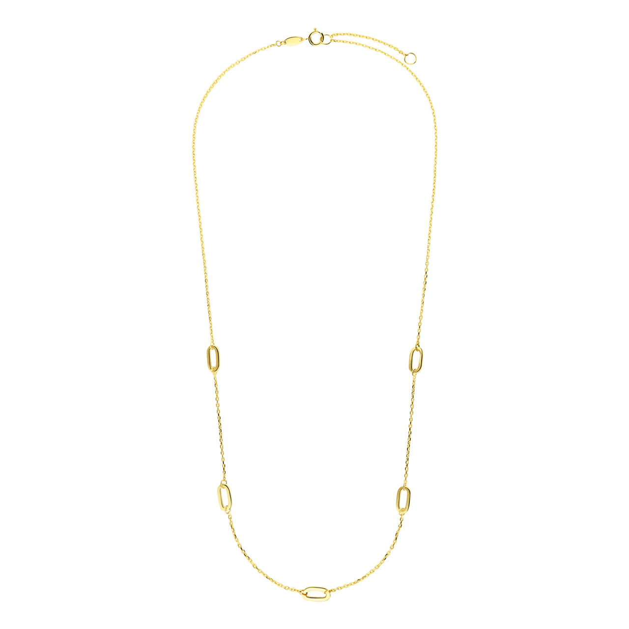 Halskette aus 585er Gelbgold mit 5 Ovalen